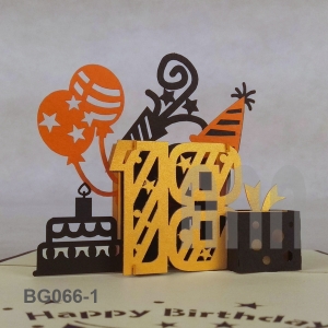 Happy Birthday Number 18 3D Pop-Up Card